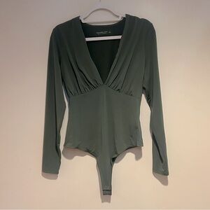 Abercrombie & Fitch Green Soft AF Bodysuit Sz Lg
